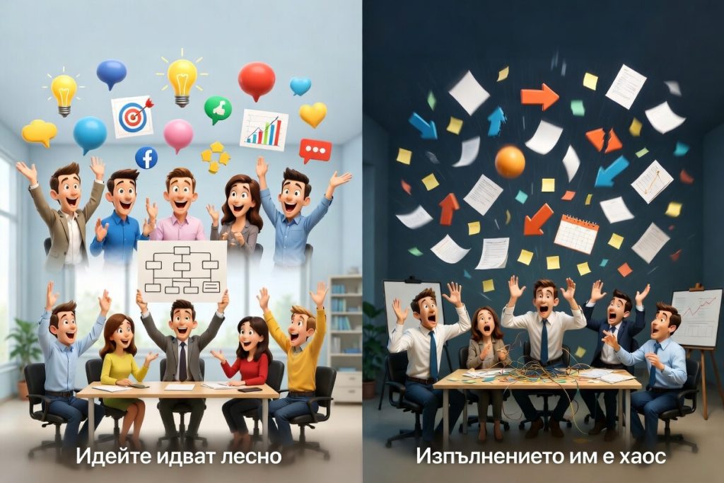 Идеите в маркетинга идват лесно, но изпълнението им може да се превърне в истински хаос.