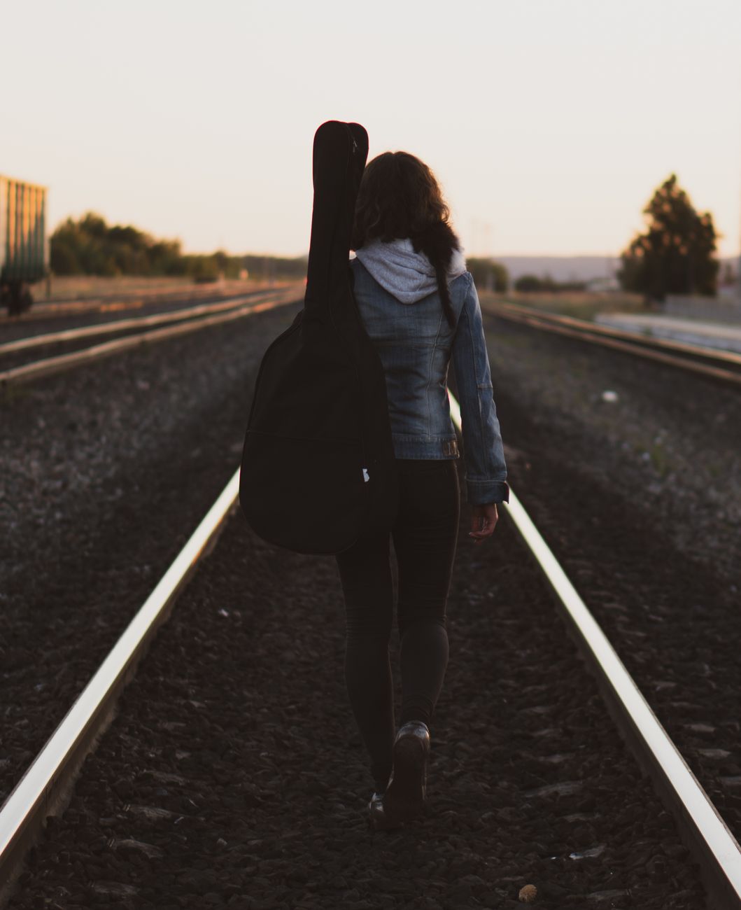 woman walking on road