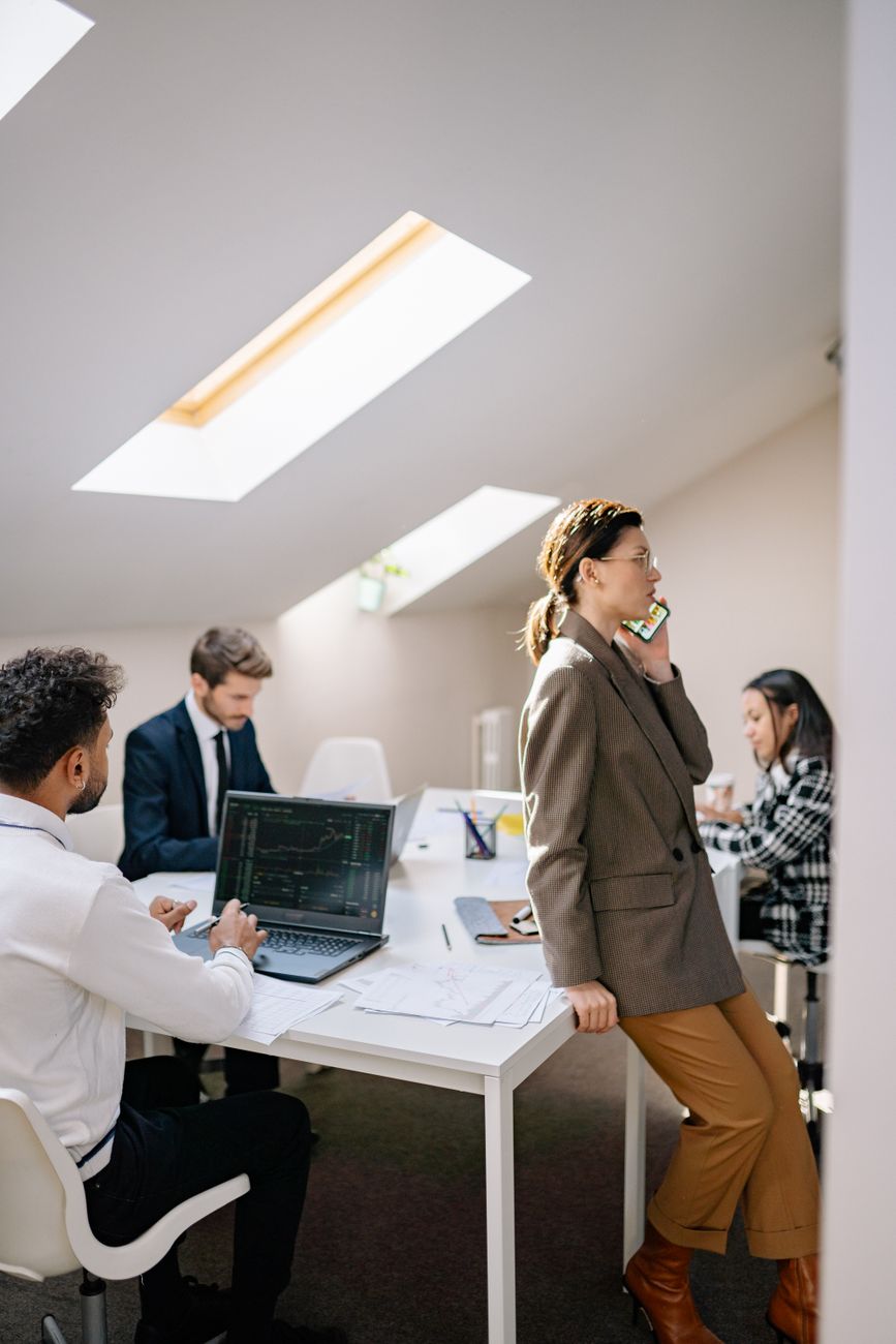 busy employees working in the office
