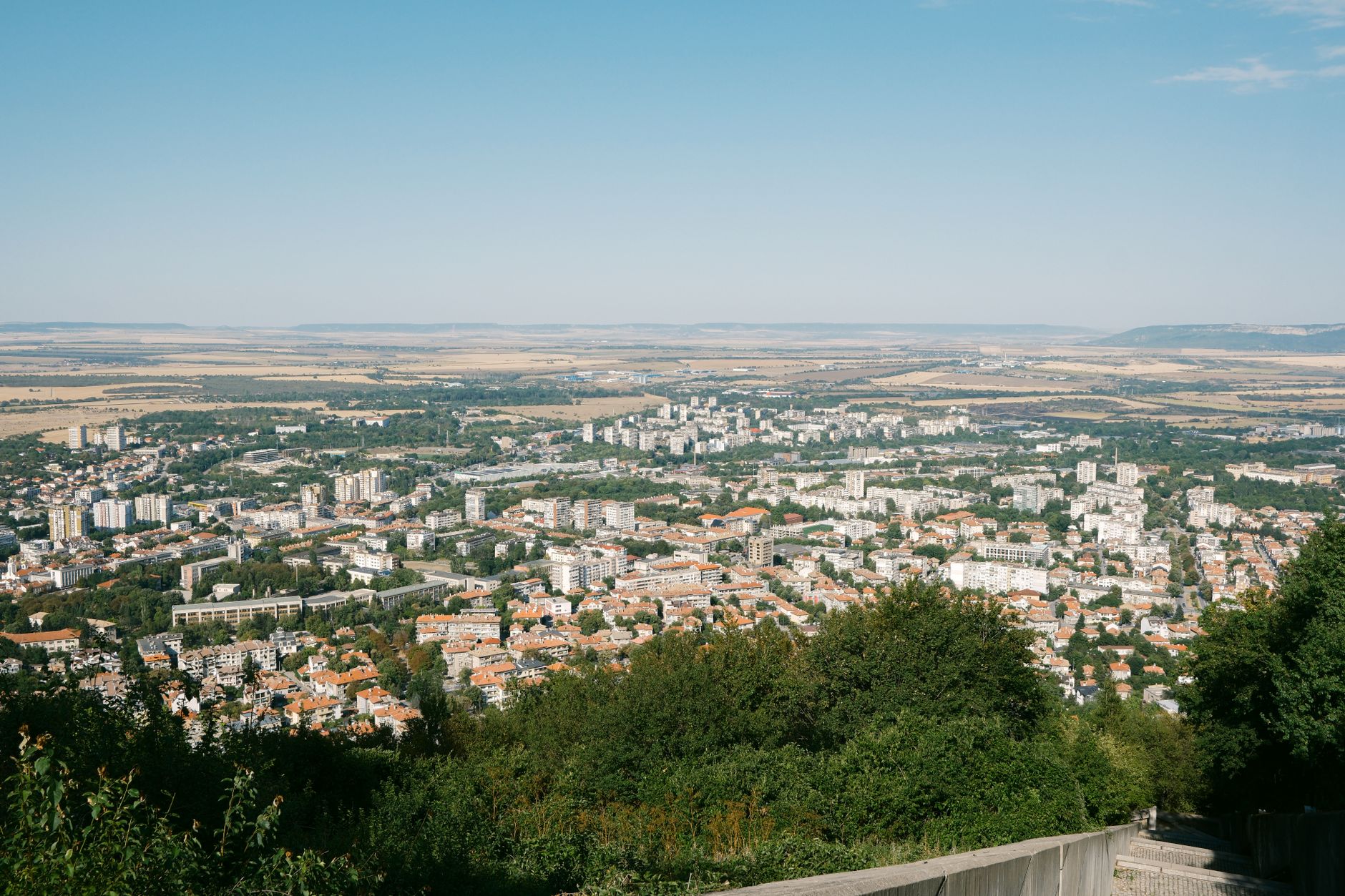 panoramic view of varna bulgaria from hilltop