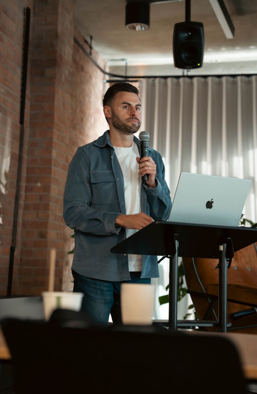 business presentation in modern office