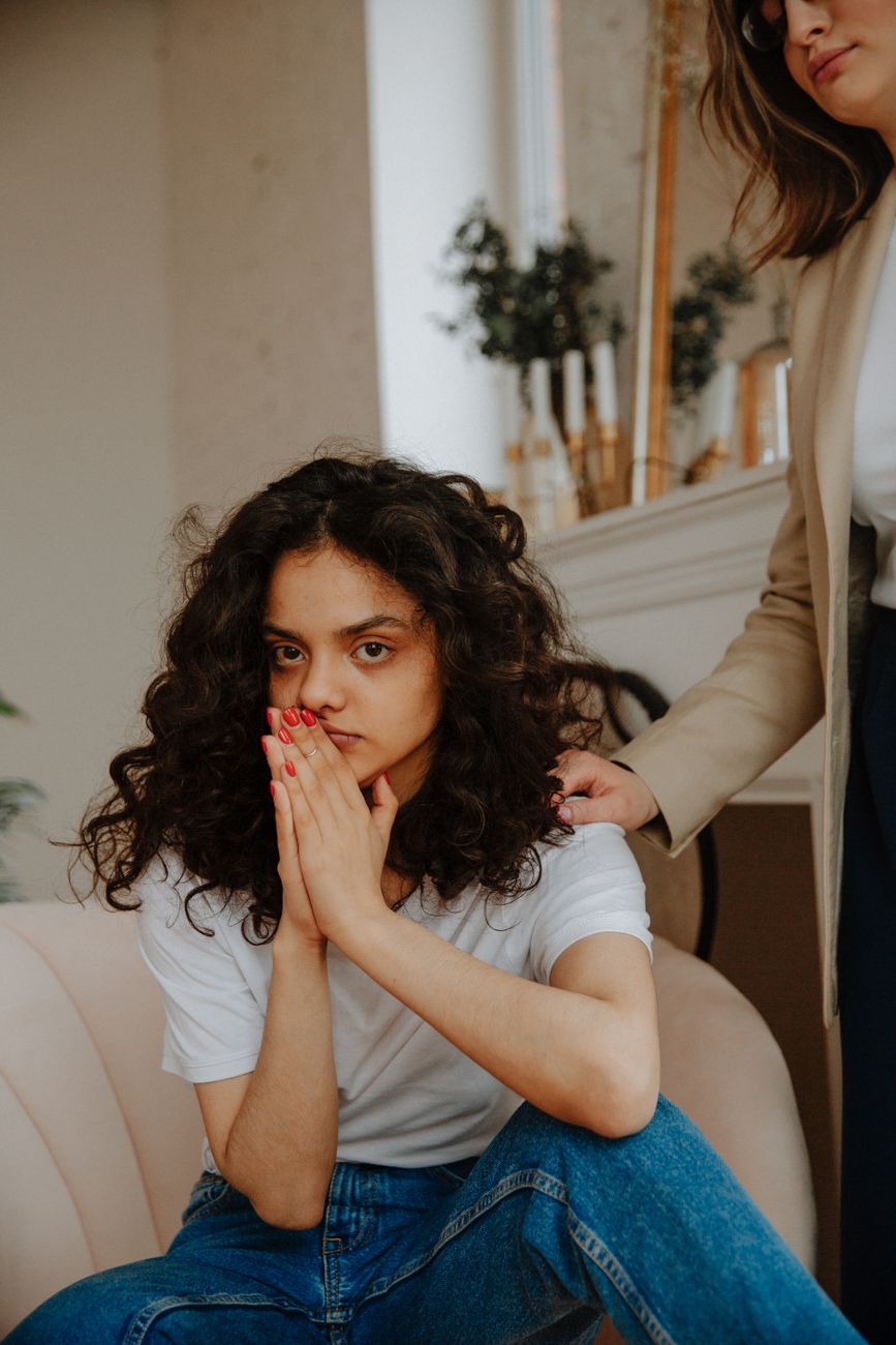 therapist comforting patient