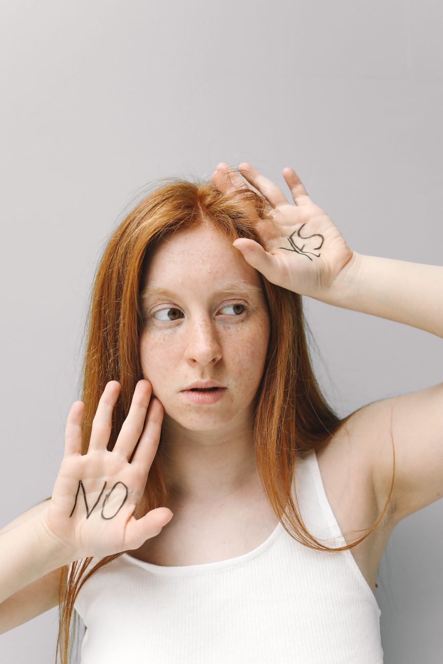 words written on a woman s hands