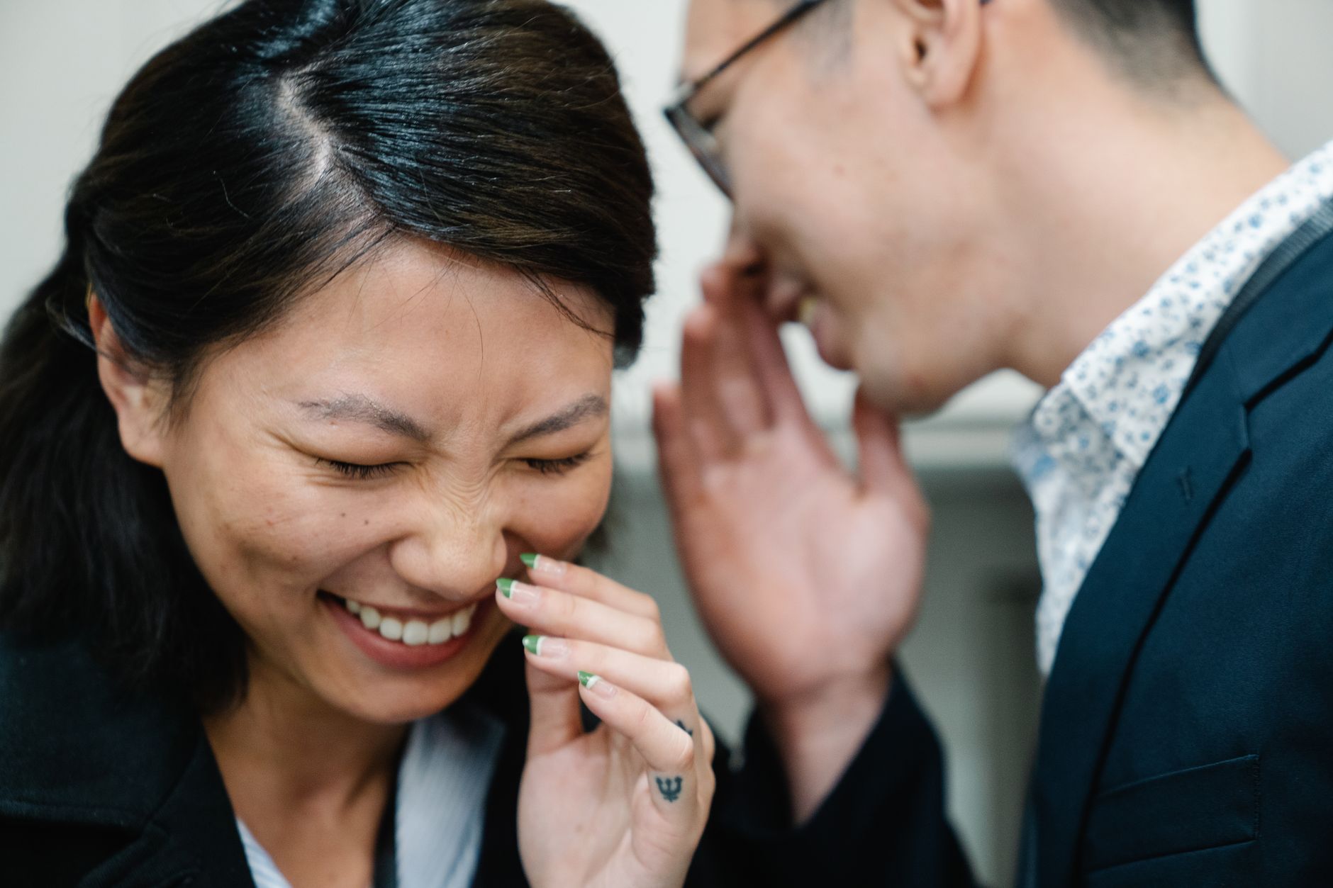 close up shot of a woman laughing
